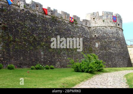 Agropoli, perla del Cilento, vista del castello medievale Foto Stock