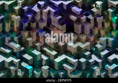 cubi 3d lucidi Foto Stock