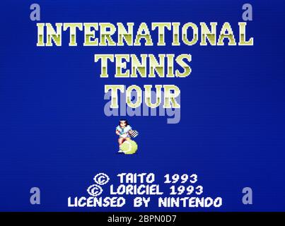 International Tennis Tour - SNES Super Nintendo - solo per uso editoriale Foto Stock
