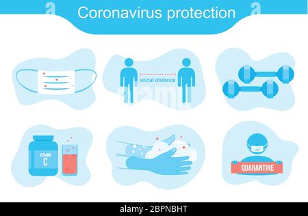 Linee guida per la protezione del coronavirus Illustrazione Vettoriale