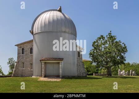 Ingresso vista del famoso osservatorio, TiCan - Visnjan, Istria, Croazia Foto Stock