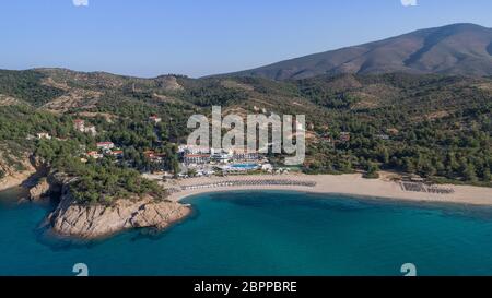 Vista aerea di Tripiti beach. Thassos Island, Grecia Foto Stock