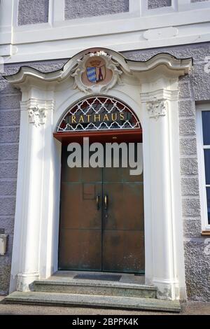 Il Rathaus a Günzburg è una città in Baviera, Germania, con molte attrazioni storiche Foto Stock