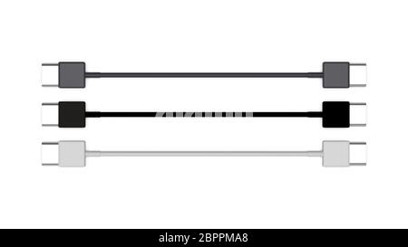 Il 3D rendering di USB4 cavo isolato su sfondo bianco Foto Stock