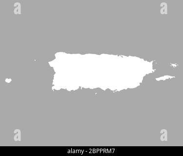 Mappa di Puerto Rico Foto Stock