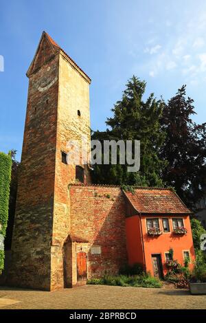 Hexenturm Memmingen è una città in Bayern/Germania con molte attrazioni storiche Foto Stock