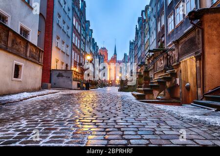 Mariacka street a Danzica, Polonia, con nessun popolo Foto Stock