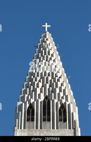 Cattedrale Hallgrimskirkja a Reykjavik, Islanda Foto Stock