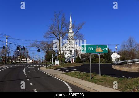 Chiesa metodista unita Setauket Long Island New York Foto Stock