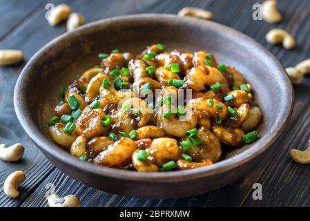 Porzione di anacardi gamberetti STIR FRY Foto Stock