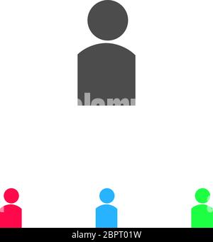 Icona umana piatta. Pittogramma a colori su sfondo bianco. Simbolo dell'illustrazione vettoriale e icone di bonus Illustrazione Vettoriale