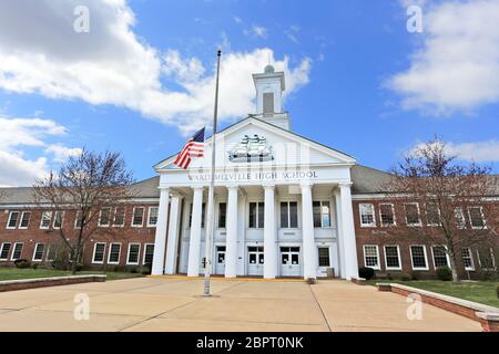 Scuola superiore di Ward Melville nel distretto scolastico di tre villaggi di Setauket Long Island New York Foto Stock