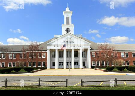 Scuola superiore di Ward Melville nel distretto scolastico di tre villaggi di Setauket Long Island New York Foto Stock