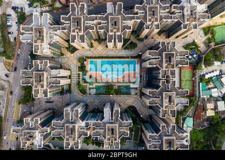 Yuen Long, Hong Kong 21 Ottobre 2018:- quartiere residenziale di Hong Kong Foto Stock