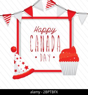 buon giorno del canada con decorazione Illustrazione Vettoriale
