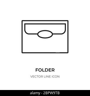 Icona della cartella linea nera. File di documento grafico con simboli lineari. Applicazione Contour of Logo, directory delle informazioni di contatto. Archivio elementi aziendali Blank contour, ufficio di cancelleria. Illustrazione vettoriale isolata Illustrazione Vettoriale