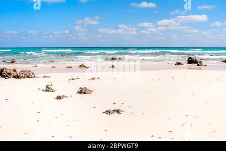 Fuerteventura settentrionale, spiaggia di Corralejo Foto Stock