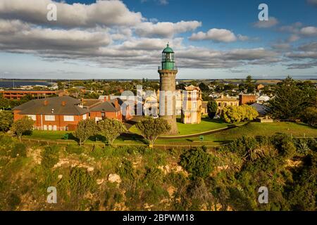 Queenscliff High Light è l'unico faro nero in Australia. Foto Stock