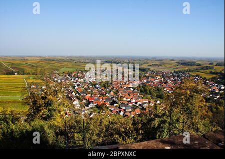 Die Weite Klingenmünster Pfälzer Weinlandschaft Foto Stock