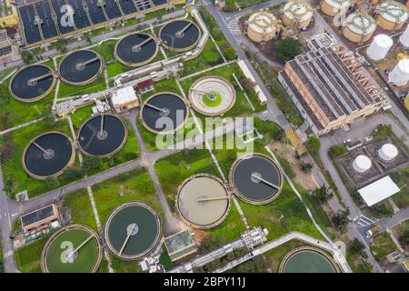 Sha Tin, Hong Kong 17 marzo 2019: Impianto di depurazione di Hong Kong Foto Stock