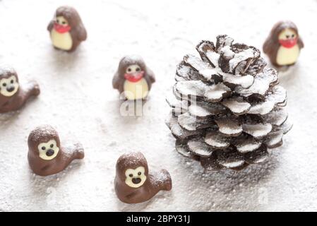 Cioccolatini a forma di animali Foto Stock