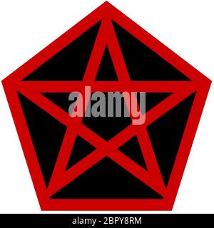 Pentagram satana diavolo occulta sangue nero paganesimo illustrazione Foto Stock