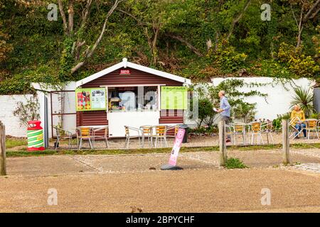 St Margaret's Bay vicino dover in un giorno d'autunno tempestoso, Kent, Regno Unito Foto Stock