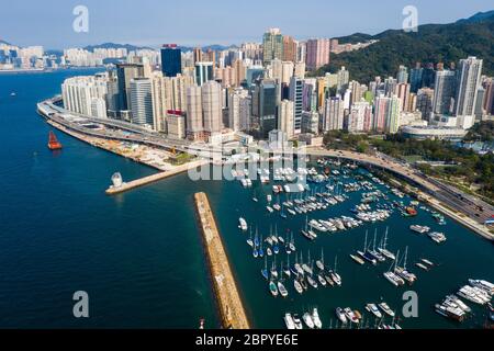 Causeway Bay, Hong Kong 22 febbraio 2019: Rifugio Typhoon Foto Stock