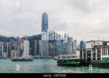 Victoria Harbour, Hong kong 17 agosto 2018:- punto di riferimento di Hong Kong Foto Stock