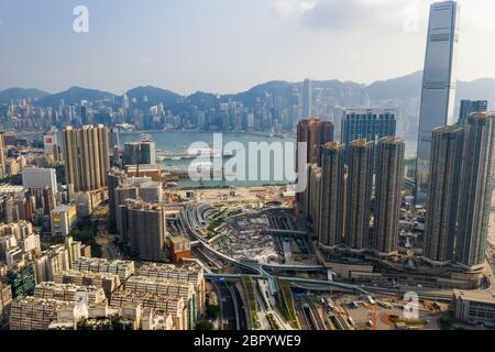 Kowloon West, Hong Kong, 14 settembre 2018:- Hong Kong città Foto Stock