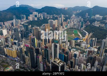 Causeway Bay, Hong Kong 22 Febbraio 2019: Vista della città di Hong Kong Foto Stock