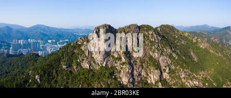 Lion roccia montagna, scatto panoramico Foto Stock