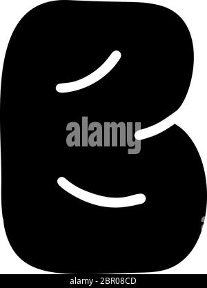 Logo moderno con lettera B. Dolce cielo inglese mano disegnata isolato alfabeto grassetto. Carattere di visualizzazione della scrittura a mano. Lettera maiuscola. Illustrazione Vettoriale