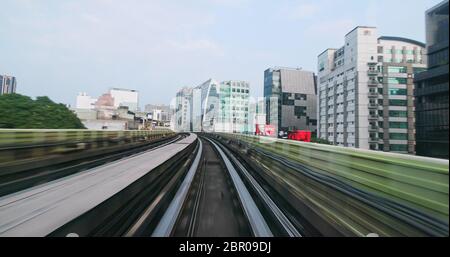 Taipei città, Taiwan, 27 maggio 2018:- treno monorotono nella città di Taipei Foto Stock