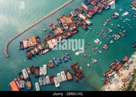 Kowloon West, Hong Kong, 14 settembre 2018:- rifugio tifone Foto Stock