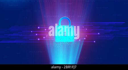 Astratto cyber sicurezza sfondo illustrazione di copia spazio per il tuo testo Foto Stock