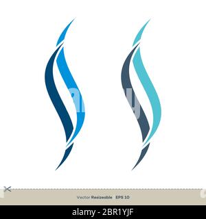 Wave Swoosh icona Vector Logo modello Illustrazione disegno Foto Stock