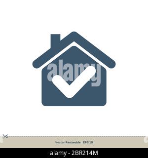 Home selezionare Mark Vector Logo Template Illustration Design Foto Stock