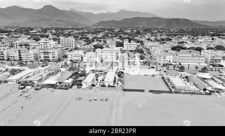 Veduta aerea del Lido di Camaiore, bellissima cittadina costiera della Toscana. Foto Stock