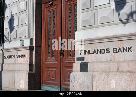 La Banca di Finlandia, sede centrale. Snellmaninkatu, Helsinki, Finlandia. La Banca di Finlandia è l'autorità monetaria nazionale e la banca centrale di Finlan Foto Stock