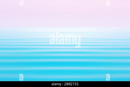 Cielo rosa chiaro sulle onde turchesi della marea durante il tramonto. Astratto sfondo pastello in tonalità acquerello con spazio per copia e des Foto Stock