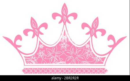 Rosa crown royal stelle fiori principessa illustrazione Foto Stock