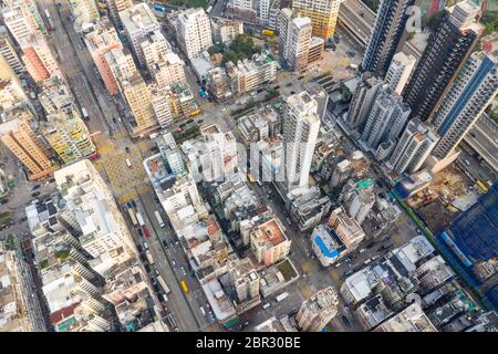 Sham Shui po, Hong Kong 19 marzo 2019: Vista dall'alto della città di Hong Kong Foto Stock