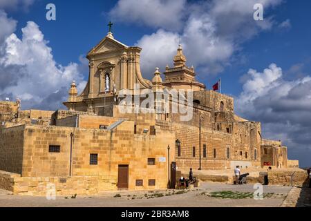 La Cattedrale dell'Assunzione in Cittadella di Victoria a Gozo, Malta Foto Stock