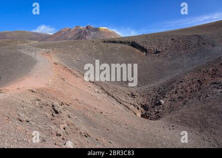 Cratere dell'Etna creato da eruzione nel 2002, Sicilia, Itlay Foto Stock