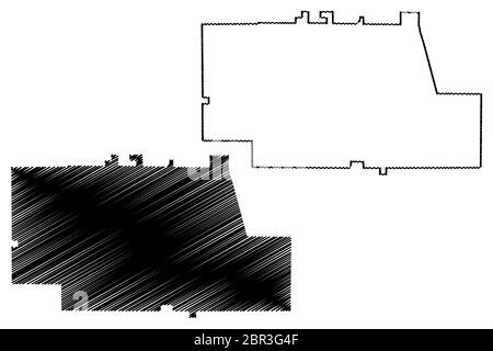 Pickens County, Georgia (Stati Uniti, Stati Uniti d'America, Stati Uniti, Stati Uniti, Stati Uniti) mappa illustrazione vettoriale, schizzo di scarabocchio mappa Pickens mappa Illustrazione Vettoriale