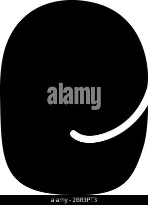 Logo moderno con lettera C. Dolce cielo inglese mano disegnata isolato alfabeto grassetto. Carattere di visualizzazione della scrittura a mano. Lettera maiuscola Illustrazione Vettoriale