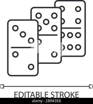 Icona lineare pixel Perfect Dominoes Illustrazione Vettoriale