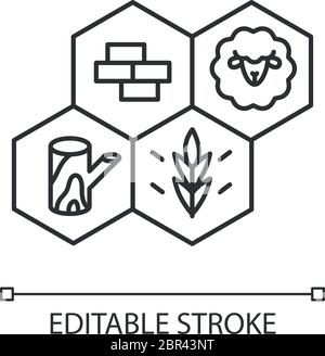 Icona lineare perfetta pixel gioco di strategia Illustrazione Vettoriale