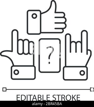 Icona lineare perfetta per i pixel Charades Illustrazione Vettoriale